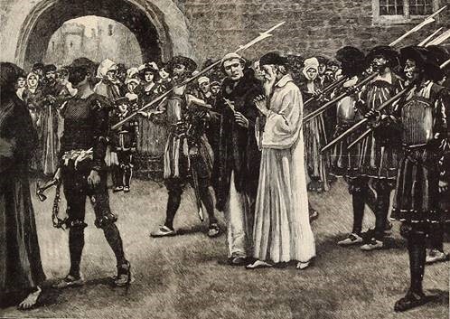 John Frith going to martyrdom (19th-century illustration)