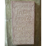 Plaque commemorating the birth of John Fryth in Westerham
